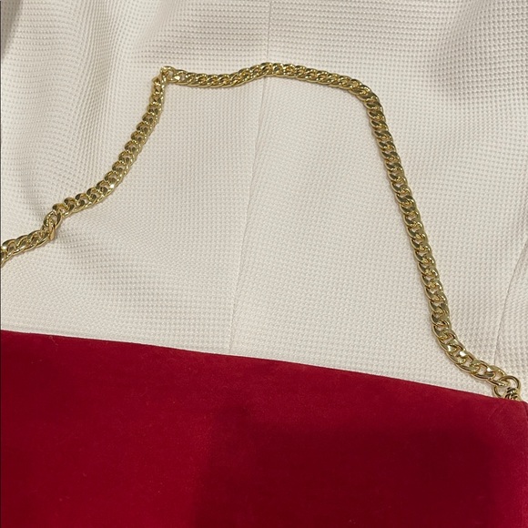 Ann Taylor Red Suede Shoulder Clutch Bag - Picture 2 of 9